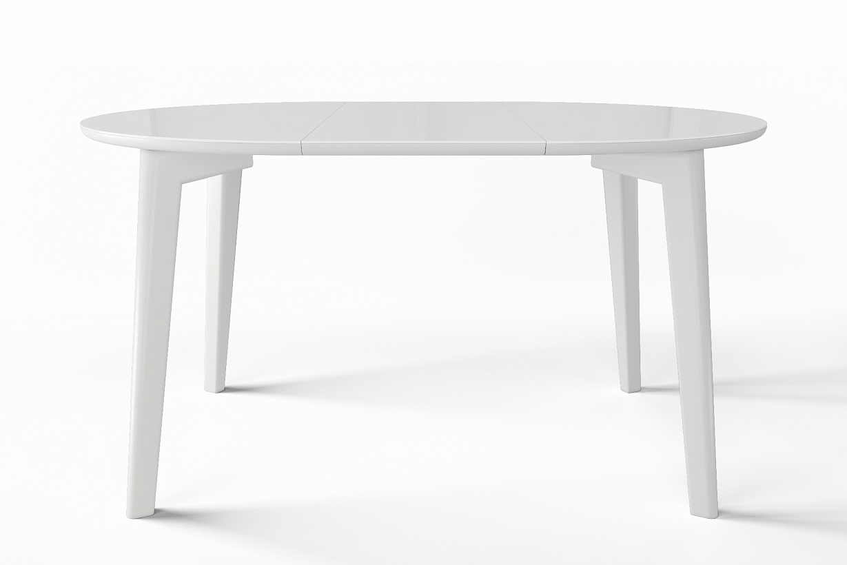 Круглый стеклянный раздвижной стол Оскар (белый, стекло белое)
