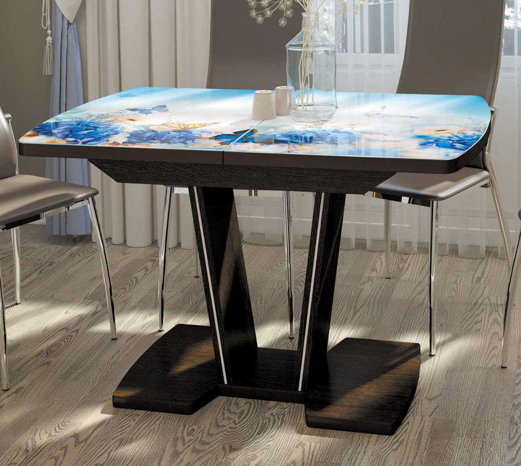 Кухонный стол с фотопечатью Вектор (венге)
