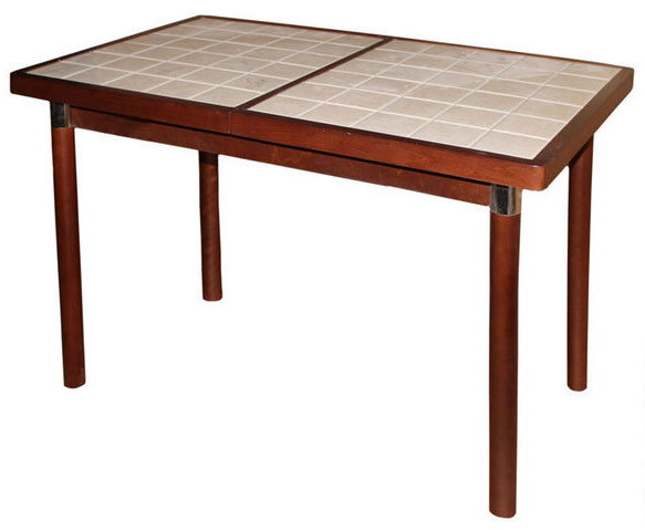 Кухонный стол с плиткой Домино 107 (вишня/ноги комбинированные)