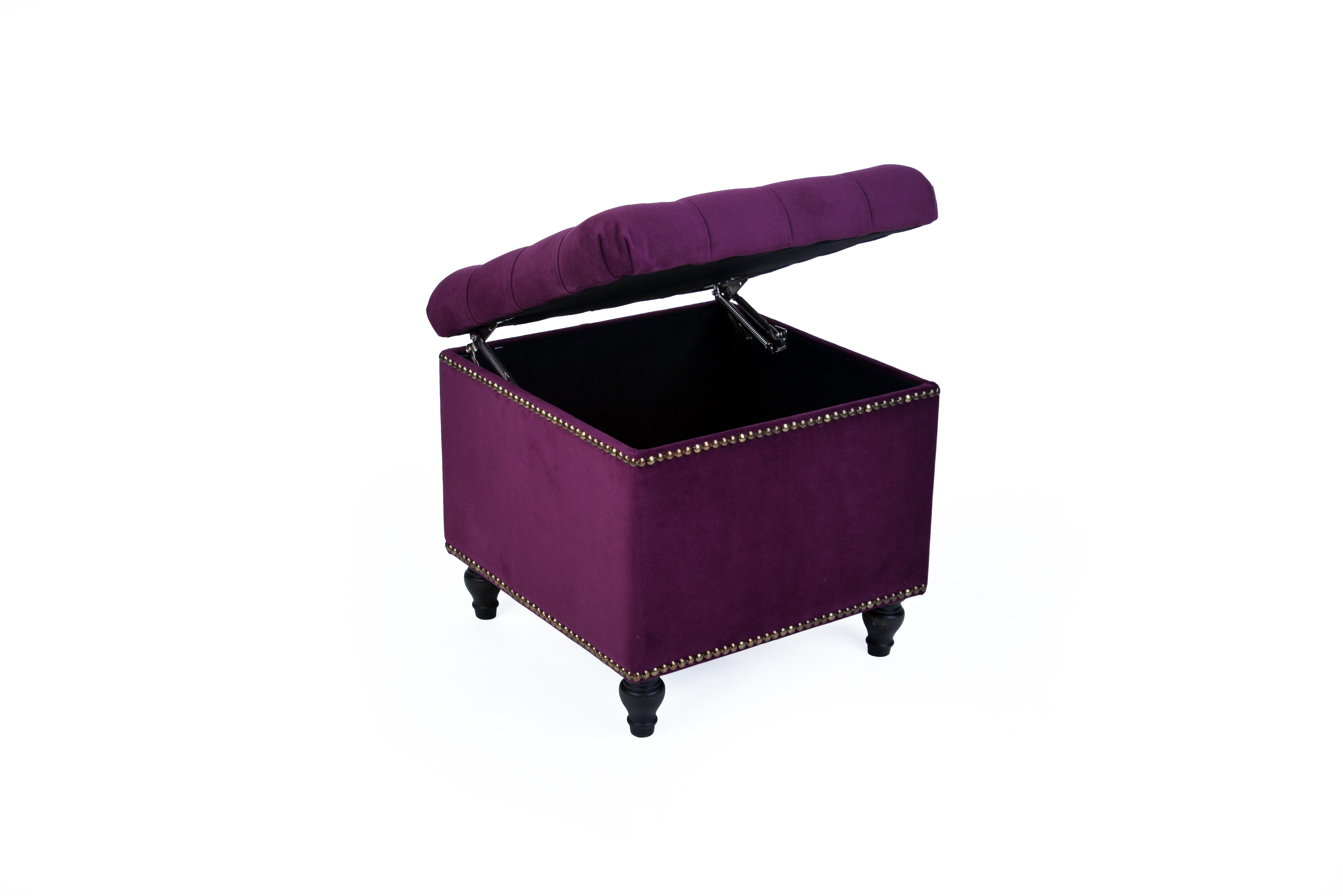 Банкетка с  ящиком для хранения Каре (тёмно фиолетовая)