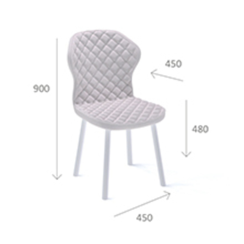 Современные стулья для кухни Ken 124r, черный/экокожа серый